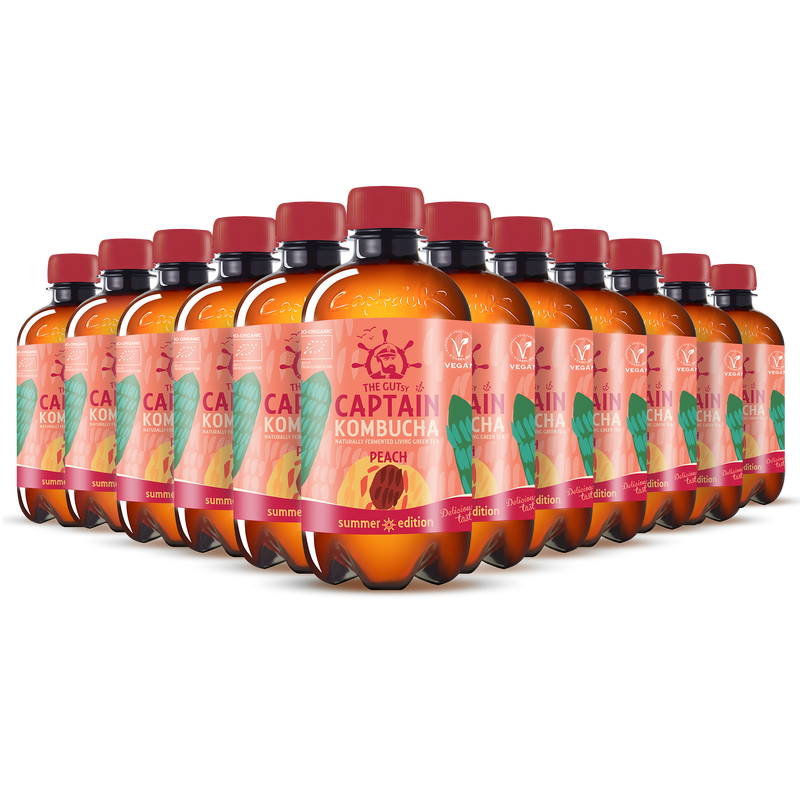 GUTsy Captain Kombucha - Summer Peach 12 x 400ml