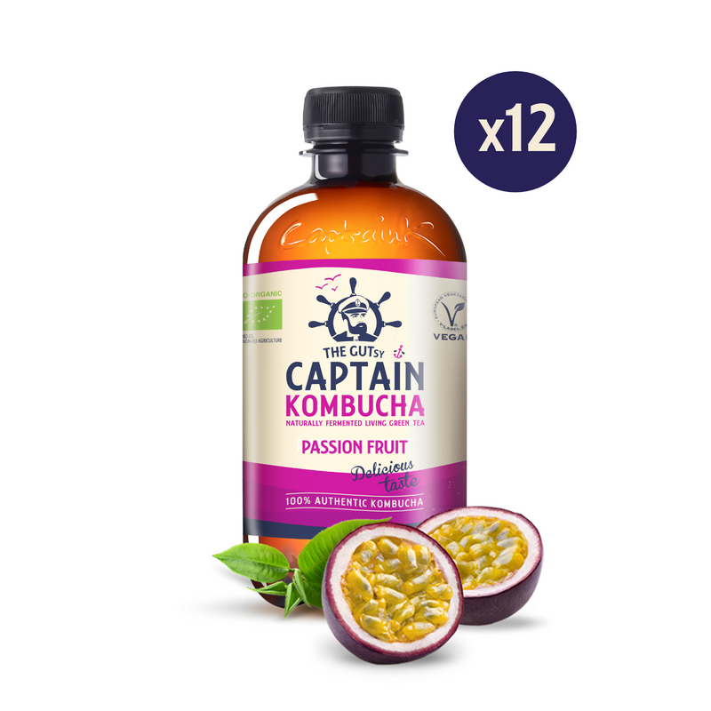 GUTsy Captain Kombucha - Passion Fruit 12 x 400ml - GutsyCaptain