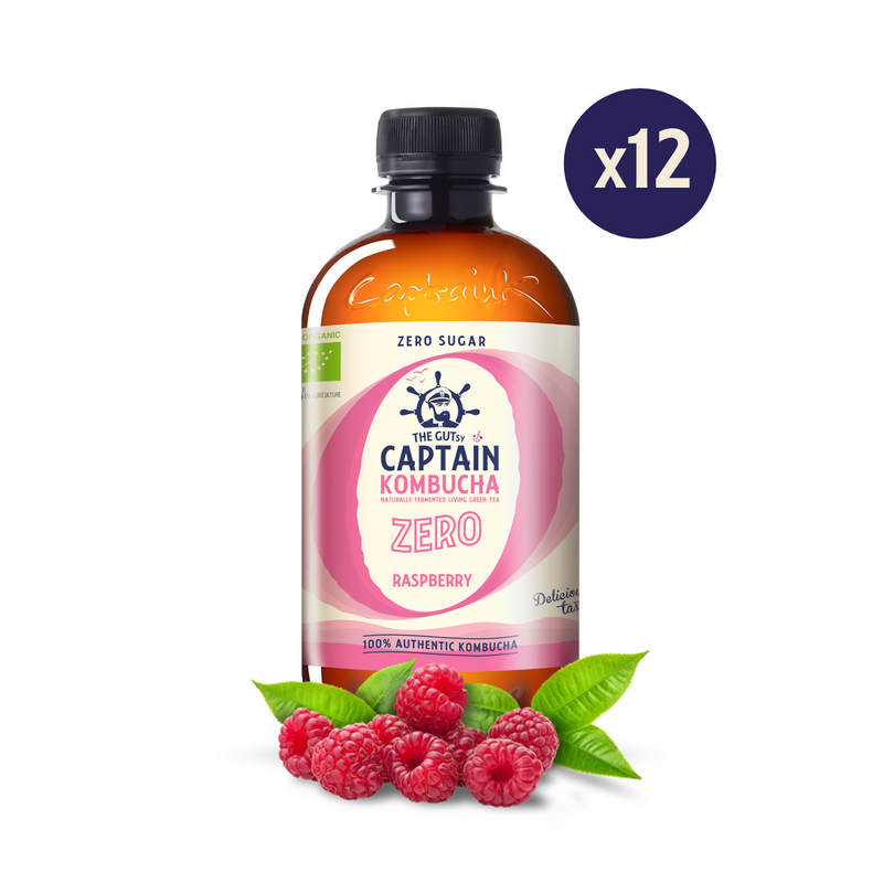 GUTsy Captain Kombucha Zero - Raspberry 12 x 400ml - GutsyCaptain