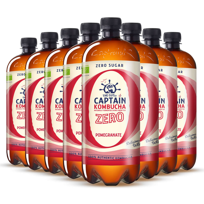 GUTsy Captain Kombucha Zero - Pomegranate 8 x 1L - GutsyCaptain