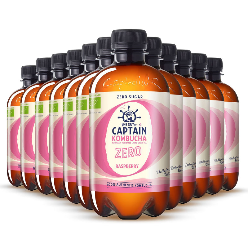 GUTsy Captain Kombucha Zero - Raspberry 12 x 400ml - GutsyCaptain